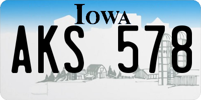IA license plate AKS578