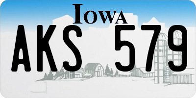 IA license plate AKS579