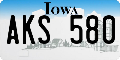 IA license plate AKS580