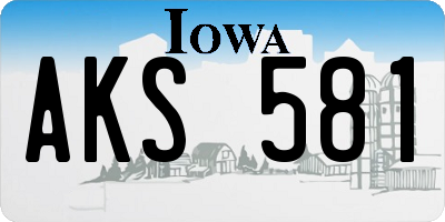 IA license plate AKS581