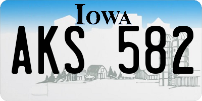 IA license plate AKS582