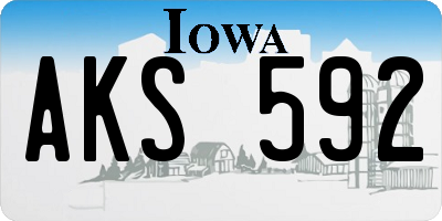 IA license plate AKS592