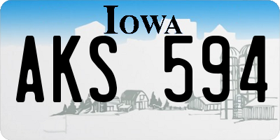 IA license plate AKS594