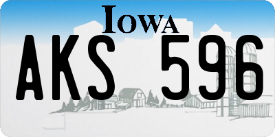 IA license plate AKS596