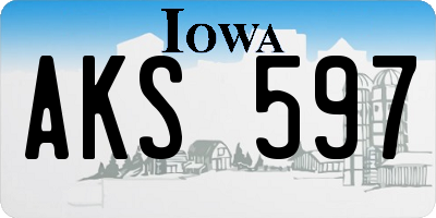 IA license plate AKS597