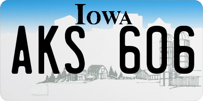 IA license plate AKS606