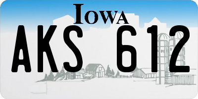 IA license plate AKS612