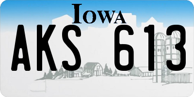 IA license plate AKS613