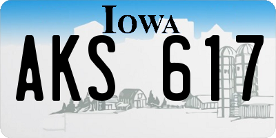 IA license plate AKS617