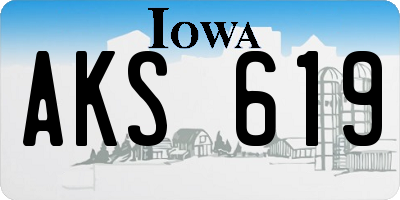 IA license plate AKS619