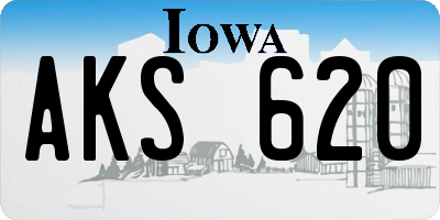 IA license plate AKS620