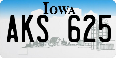 IA license plate AKS625