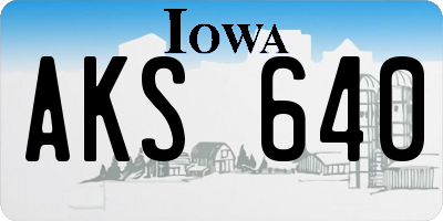 IA license plate AKS640