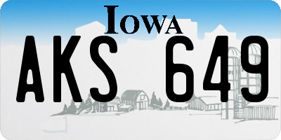IA license plate AKS649