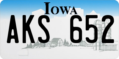 IA license plate AKS652