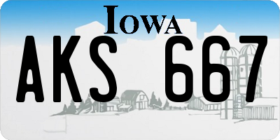 IA license plate AKS667
