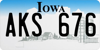 IA license plate AKS676