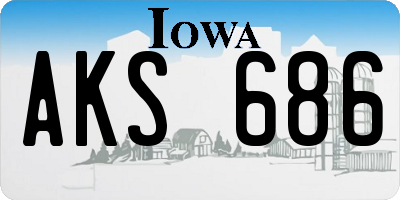 IA license plate AKS686