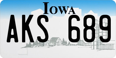 IA license plate AKS689