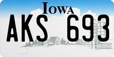 IA license plate AKS693