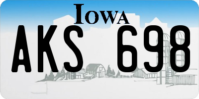 IA license plate AKS698