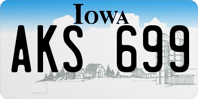IA license plate AKS699