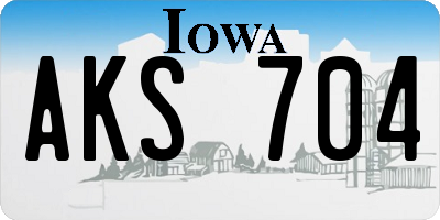 IA license plate AKS704