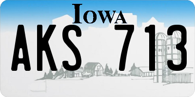 IA license plate AKS713