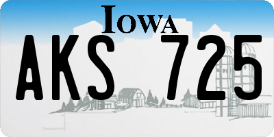 IA license plate AKS725