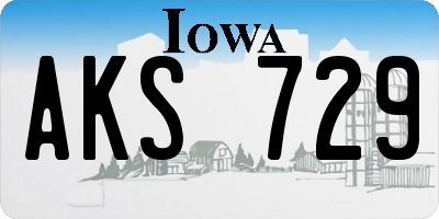 IA license plate AKS729