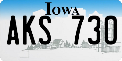 IA license plate AKS730