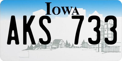 IA license plate AKS733