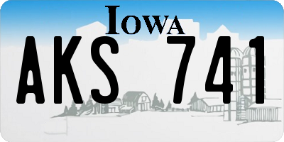 IA license plate AKS741
