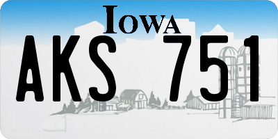 IA license plate AKS751