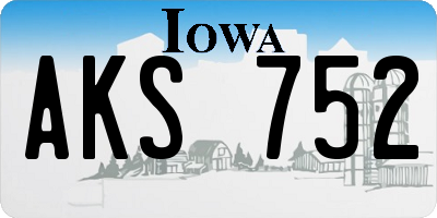 IA license plate AKS752