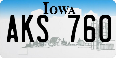 IA license plate AKS760