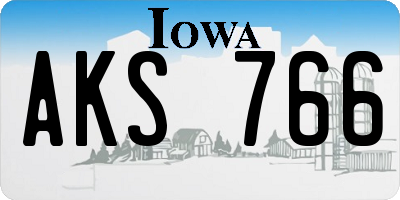 IA license plate AKS766