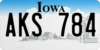 IA license plate AKS784
