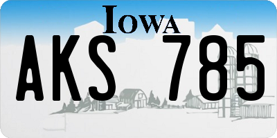 IA license plate AKS785