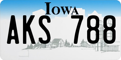 IA license plate AKS788