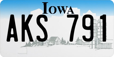 IA license plate AKS791