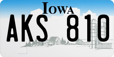 IA license plate AKS810