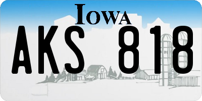 IA license plate AKS818