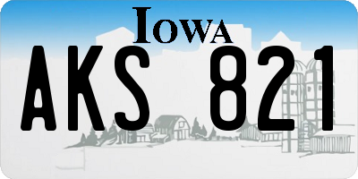 IA license plate AKS821