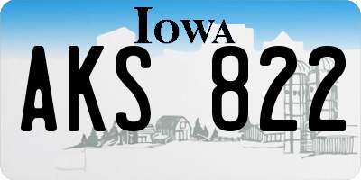 IA license plate AKS822