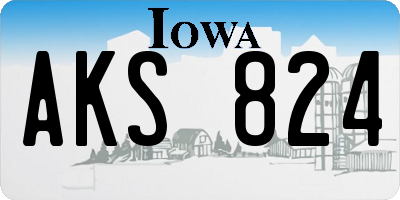 IA license plate AKS824