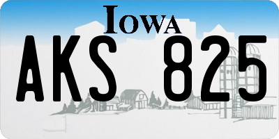 IA license plate AKS825
