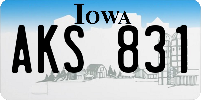 IA license plate AKS831