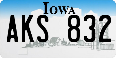IA license plate AKS832