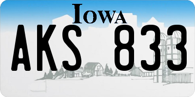 IA license plate AKS833